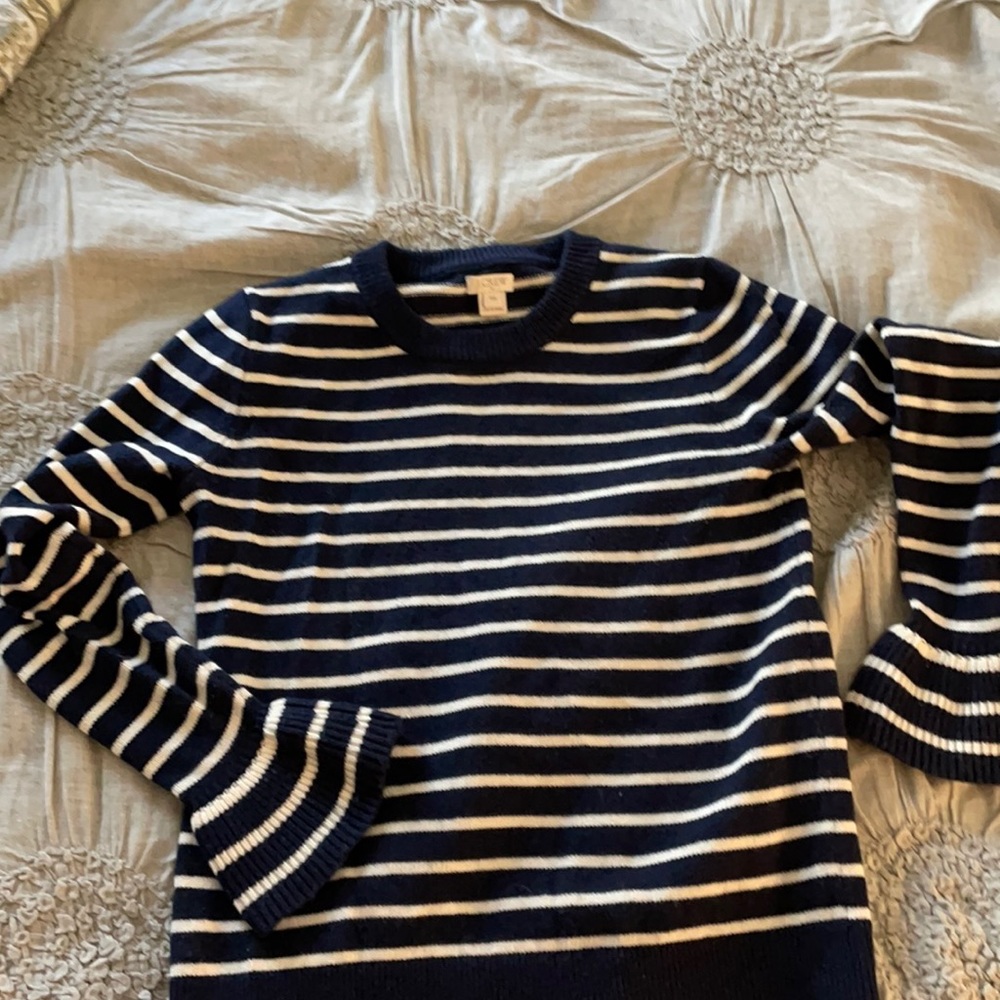 J.Crew wool/cotton striped sweater! Worn once!